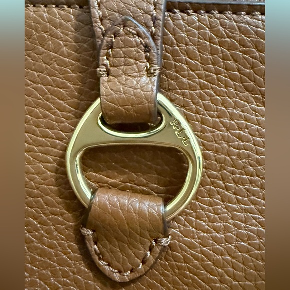 Ralph Lauren Brown Leather Crossbody Bag Gold Hardware - Picture 4 of 14